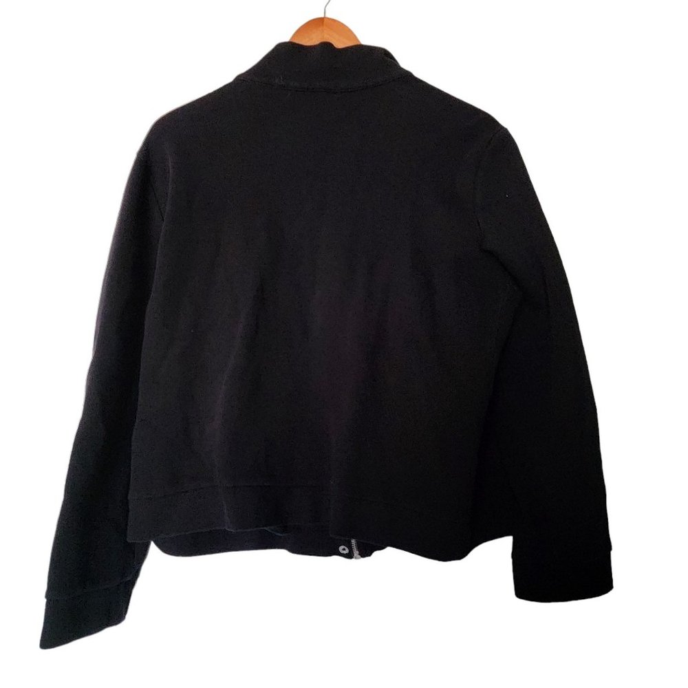 Ralph Lauren Moto Jacket Black Cotton L Large Zipper - Picture 11 of 11
